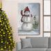 The Holiday Aisle® Snowman & Cardinal I Premium Gallery Wrapped Canvas - Ready To Hang Metal in Black/Blue/Green | 48 H x 32 W x 1 D in | Wayfair