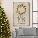 The Holiday Aisle® Holly Jolly Premium Gallery Wrapped Canvas - Ready To Hang Canvas, Solid Wood in Black/Blue/Green | 18 H x 12 W x 1 D in | Wayfair