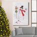 The Holiday Aisle® Snowman & Chickadee Friends I Premium Gallery Wrapped Canvas - Ready To Hang Canvas, in Black/Blue/Green | Wayfair