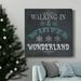 The Holiday Aisle® Wonderland Type-Premium Gallery Wrapped Canvas - Ready To Hang Canvas, in Black/Blue/Green | 24 H x 24 W x 1 D in | Wayfair