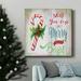 The Holiday Aisle® Merry Candycane-Premium Gallery Wrapped Canvas - Ready To Hang Canvas, Solid Wood in Black/Blue/Green | 10 H x 10 W in | Wayfair