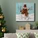 The Holiday Aisle® Snowwoman-Premium Gallery Wrapped Canvas - Ready To Hang Canvas, Solid Wood in Black/Blue/Green | 16 H x 16 W x 1 D in | Wayfair