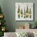 The Holiday Aisle® Golden Christams Trees-Premium Gallery Wrapped Canvas - Ready To Hang Metal in Black/Blue/Green | 40 H x 40 W in | Wayfair