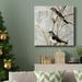 The Holiday Aisle® Winter Birds Peace-Premium Gallery Wrapped Canvas - Ready To Hang Canvas, Solid Wood in Black/Blue/Green | 10 H x 10 W in | Wayfair
