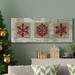 The Holiday Aisle® Burlap Music Snowflakes Premium Gallery Wrapped Canvas - Ready To Hang Canvas in Black/Blue/Green | 8 H x 20 W x 1 D in | Wayfair