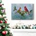 The Holiday Aisle® Winter Cardinal Duet II- Premium Gallery Wrapped Canvas - Ready To Hang Canvas, in Black/Blue/Green | Wayfair