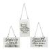 The Holiday Aisle® 12 Piece Rustic Faith Sign Christmas Hanging Figurine Ornament Set Wood in Black/Brown/White | 5.6 H x 3.7 W x 2 D in | Wayfair