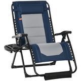 Arlmont & Co. Hadwyn Reclining Zero Gravity Chair Metal in Gray/Blue/Indigo | 43.25 H x 35.5 W x 31.5 D in | Wayfair