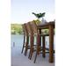 Summer Classics Croquet 24.5" Patio Bar Stool w/ Cushion Wood in Blue | 39 H x 17 W x 21 D in | Wayfair 28524+C0366455N