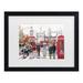Red Barrel Studio® The Macneil Studio 'London Collage' Matted Framed Art Canvas in Black/Gray/Pink | 13 H x 16 W x 0.75 D in | Wayfair