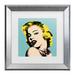 Red Barrel Studio® Mark Ashkenazi 'Andy Warhol' Matted Framed Art Canvas in Black/Blue/Yellow | 14.5 H x 14.5 W x 0.75 D in | Wayfair
