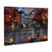 The Holiday Aisle® Nicky Boehme 'Halloween House' Multi Panel Art Set 3 Piece Metal in Blue/Gray | 24 H x 32 W x 2 D in | Wayfair