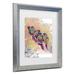 Red Barrel Studio® The Tangled Peacock 'Purple Parrots' Matted Framed Art Canvas in Black/Brown/Gray | 17.5 H x 14.5 W x 0.75 D in | Wayfair