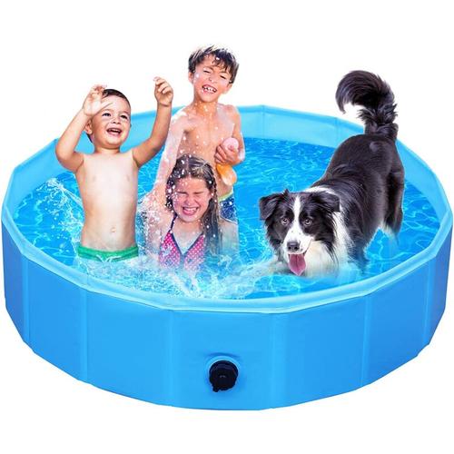 Hundepool, Hundeschwimmbecken f¨¹r Gro?e & Kleine Hunde, Faltbare Swimming Pool Hunde, PVC 100%
