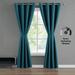 French Connection Ebony Thermal Woven Room Darkening Grommet Window Curtain Panel Pair with Tiebacks