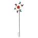 Butterfly And Flower Metal Twirler Wind Spinner Garden Stake 71 Inch - 71 X 23 X 4.25 inches