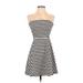 Express Casual Dress - Fit & Flare: Black Stripes Dresses - Women's Size 2