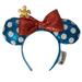 Disney Accessories | Disney Parks Blue White Polka Dot Sequin Minnie Ears Headband Flower Mickey Cute | Color: Blue/White | Size: Os