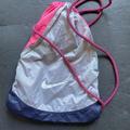 Nike Bags | Nike Drawstring Nylon Backpack | Color: Gray/Pink | Size: Os