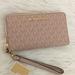 Michael Kors Bags | Michael Kors Jet Set Ballet Monogram Adele Double Zip Phone Wallet Wristlet | Color: Gold/Pink | Size: Os