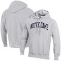 Men's Champion Heathered Gray Notre Dame Fighting Irish Big & Tall Reverse Weave Fleece Pullover Hoodie Sweatshirt