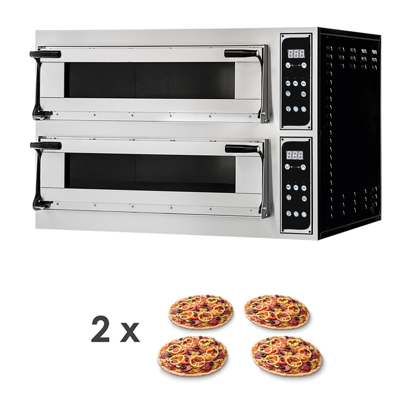 Pizzaofen Virtuoso Vollschamott digital - 2 Kammern 2 x 4 Pizzen Ø 350 mm Image
