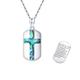 ABIGY Cross Necklace for Men Women, Dog Tag Pendant 925 Sterling Silver Prayer Quote Abalone Cross Lucky Inspirational Religion Jewellery Gift for Dad Mum Birthday Graduation