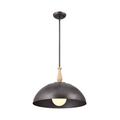 Kichler Fira 14 Inch 1 Light Pendant In Anvil Iron & Beech | 13.75 H x 18 W x 18 D in | Wayfair 52477AVI