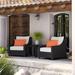 Three Posts™ Northridge 3 Piece Rattan Seating Group w/ Cushions Synthetic Wicker/All - Weather Wicker/Wicker/Rattan | Outdoor Furniture | Wayfair