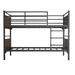 Harriet Bee Metal Bunk Bed, Heavy Duty Sturdy Frame, Good for Commercial Use, Camps & Shelter, 39", Black Wood/Iron in Brown/Gray | Wayfair