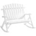 Red Barrel Studio® Outdoor Rocking Solid Wood Chair in Gray/White | 38.5 H x 45 W x 37.75 D in | Wayfair 59480530DFE0425083792C60C026A6E6