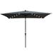 Arlmont & Co. Ildiko 10 X 6.5T Solar LED Lighted Rectangular Patio Outdoor Umbrellas w/ Crank & Push Button Tilt in Gray, Size 98.5 H in | Wayfair