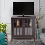 X－MAX FURNITURE Glass Door Sideboard Console Storage Buffet Cabinet Wood in Brown | 31 H x 32 W x 14 D in | Wayfair DD94038617Br