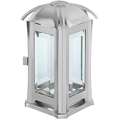 Grablaterne Edelstahl mit Glas matt 14x14x24cm inox