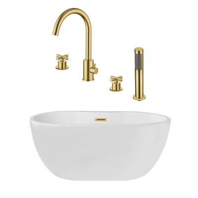 Randolph Morris Hudson 55 Inch Acrylic Double Ended Freestanding Tub and Faucet Package RMA340-BBF2