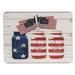 Canning Jar American Flag Rustic Metal Sign - 14" W X 10.5" H X 0.1" D