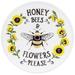 Honey Bees & Flowers Please Sunflower Round Metal Sign - 14.5" DIA X 1" D