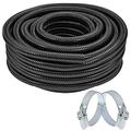SPARES2GO Pond Hose Corrugated Flexible Filter Pipe Flexi Tube + 2 Clamp Clips (25mm, 15M)