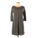 Anne Klein Casual Dress: Gray Solid Dresses - Women's Size Small