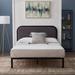 Brookside Metal Bed Frame w/ Rounded Headboard Upholstered/Polyester in Gray/Black | 45 H x 80 W x 92 D in | Wayfair BS0002MUBKKCH