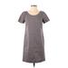 J.Crew Casual Dress - Shift: Gray Solid Dresses - Women's Size 0
