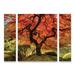 Latitude Run® Moises Levy 'The Tree Vertical' Multi Panel Art Set 3 Piece Metal in Black/Green/Red | 24 H x 32 W x 2 D in | Wayfair