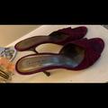 Coach Shoes | Coach Burgundy Suede Slide/Mules 9 | Color: Purple/Red | Size: 9