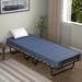 The Twillery Co.® Poulson 13" Steel Folding Bed Made in Italy Metal in Blue | 13 H x 75 W x 32 D in | Wayfair 626A60863DAE451C940C708303BA7A85