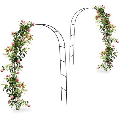 2x Torbogen, Rankhilfe Kletterpflanzen Rosen, Rosenbogen Metall, witterungsbeständig, HBT: 240 x Image
