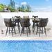 Patio Festival 9-Piece Outdoor Bar Height Dining Set with Cushions