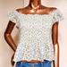 American Eagle Outfitters Tops | American Eagle Outfitters Floral Top | Color: Blue/Cream | Size: M