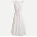 J. Crew Dresses | J.Crew Nwto Embroidered Eyelet Ruffle Pompon Sleeve White Dress | Color: White | Size: 2