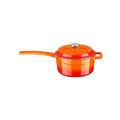 LAVA CAST IRON Lava Enameled Cast Iron Saucepan 1.5 Quart Round w/ Lid Enameled Cast Iron/Cast Iron in Red/Orange | 3.5 H x 6.69 W in | Wayfair