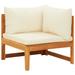 vidaXL Outdoor Sectional Sofa Patio Sun Lounger with Cushions Solid Acacia Wood - 26" x 26" x 23.6"